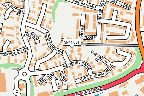 SN14 0ST map - OS OpenMap – Local (Ordnance Survey)