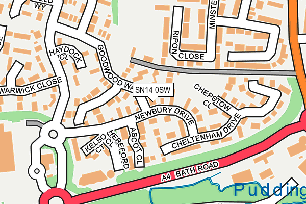 SN14 0SW map - OS OpenMap – Local (Ordnance Survey)