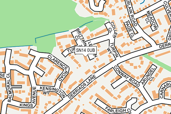 SN14 0UB map - OS OpenMap – Local (Ordnance Survey)