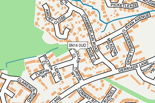 SN14 0UD map - OS OpenMap – Local (Ordnance Survey)