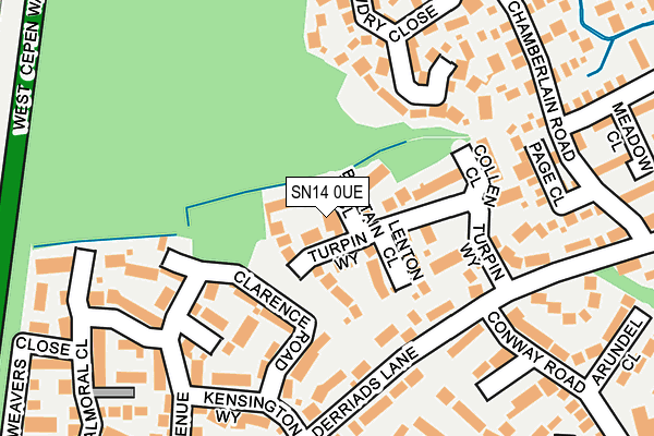 SN14 0UE map - OS OpenMap – Local (Ordnance Survey)