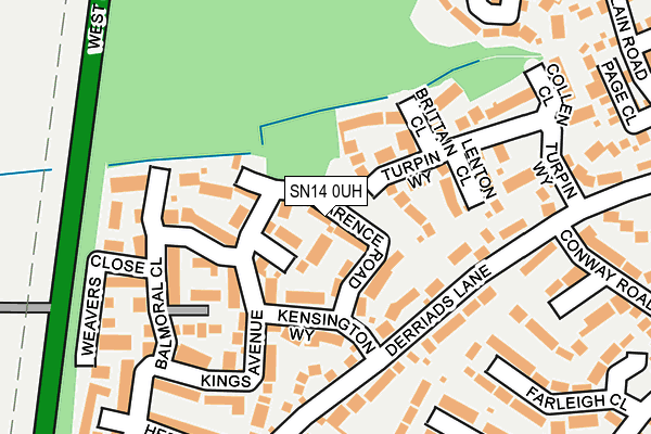 SN14 0UH map - OS OpenMap – Local (Ordnance Survey)