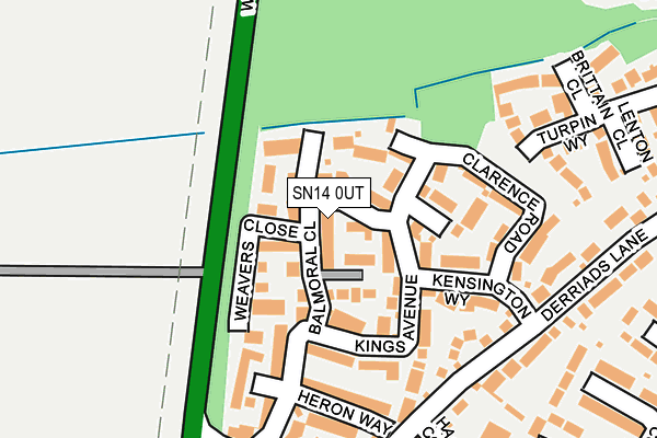 SN14 0UT map - OS OpenMap – Local (Ordnance Survey)