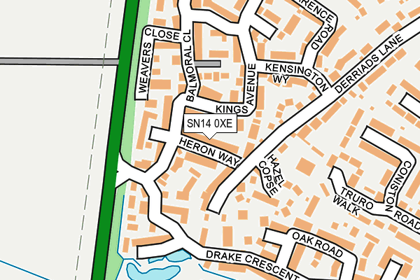 SN14 0XE map - OS OpenMap – Local (Ordnance Survey)