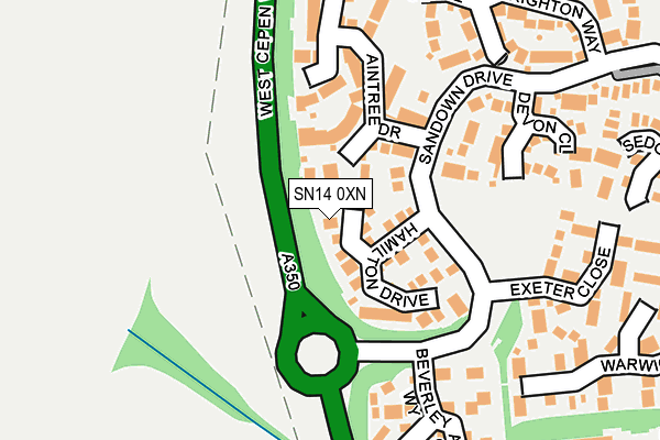 SN14 0XN map - OS OpenMap – Local (Ordnance Survey)