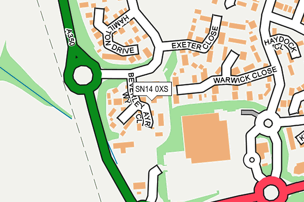SN14 0XS map - OS OpenMap – Local (Ordnance Survey)