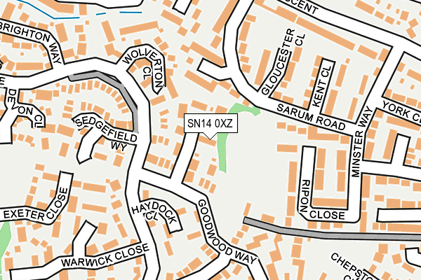 SN14 0XZ map - OS OpenMap – Local (Ordnance Survey)