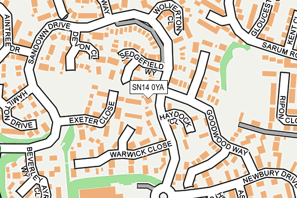 SN14 0YA map - OS OpenMap – Local (Ordnance Survey)