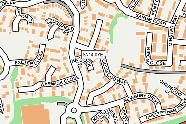 SN14 0YE map - OS OpenMap – Local (Ordnance Survey)