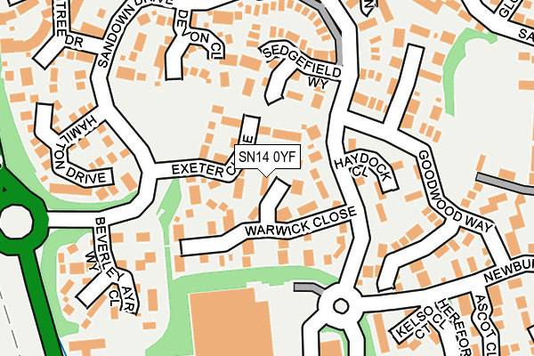 SN14 0YF map - OS OpenMap – Local (Ordnance Survey)