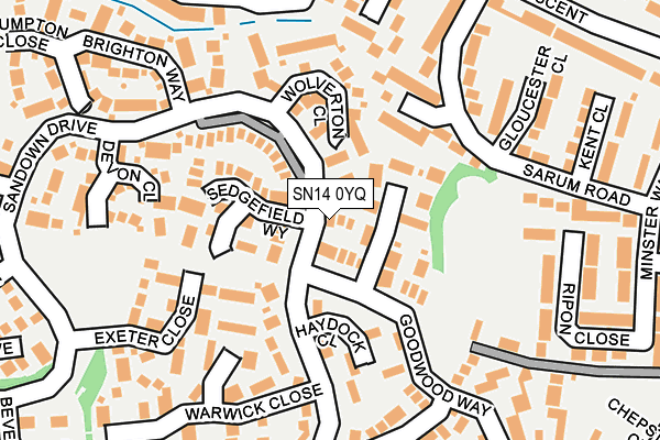 SN14 0YQ map - OS OpenMap – Local (Ordnance Survey)