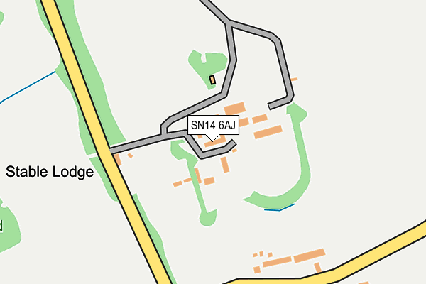 SN14 6AJ map - OS OpenMap – Local (Ordnance Survey)