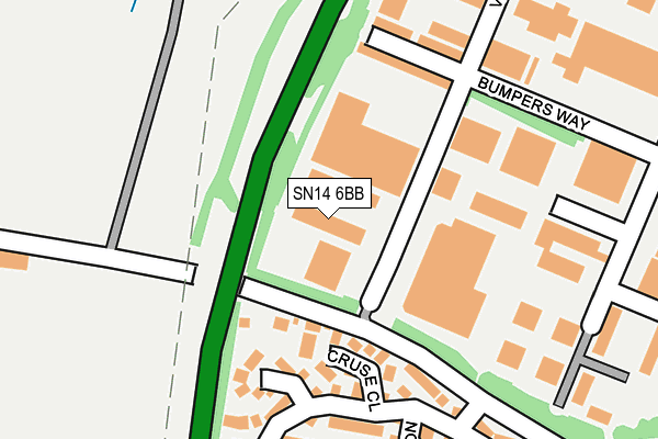 SN14 6BB map - OS OpenMap – Local (Ordnance Survey)