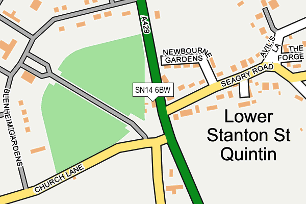 SN14 6BW map - OS OpenMap – Local (Ordnance Survey)