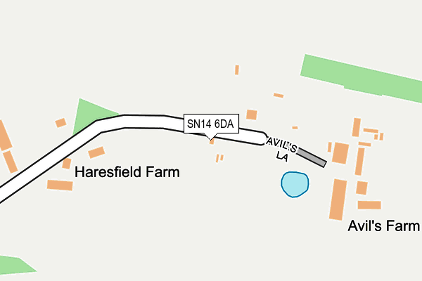 SN14 6DA map - OS OpenMap – Local (Ordnance Survey)