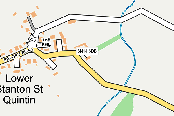 SN14 6DB map - OS OpenMap – Local (Ordnance Survey)