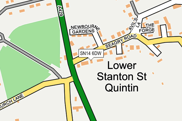 SN14 6DW map - OS OpenMap – Local (Ordnance Survey)