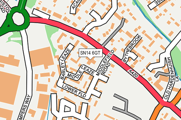 SN14 6GT map - OS OpenMap – Local (Ordnance Survey)