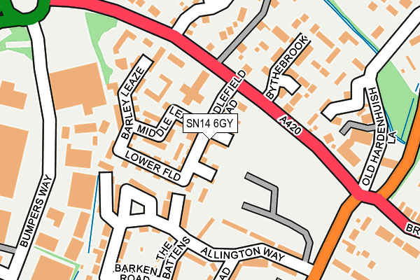 SN14 6GY map - OS OpenMap – Local (Ordnance Survey)