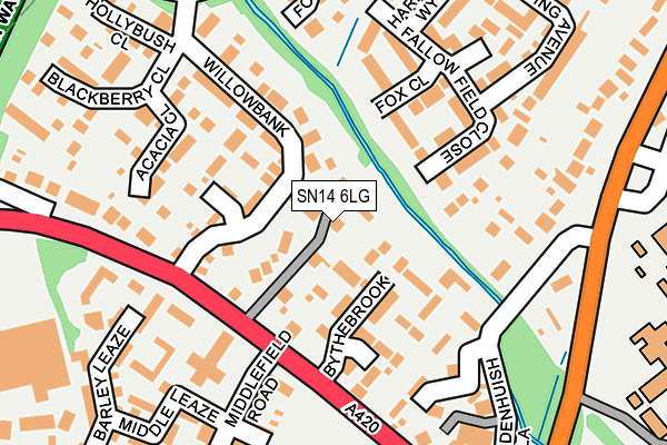 SN14 6LG map - OS OpenMap – Local (Ordnance Survey)