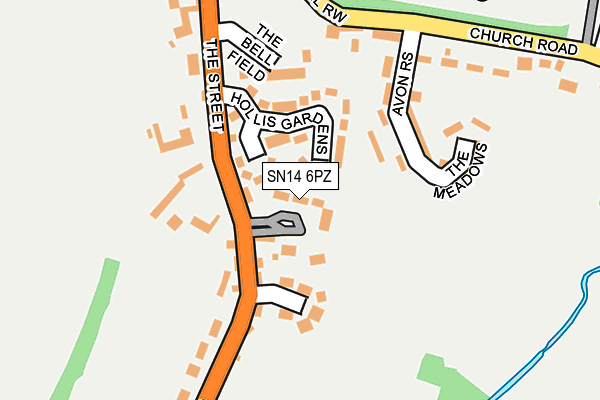 SN14 6PZ map - OS OpenMap – Local (Ordnance Survey)