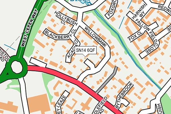 SN14 6QF map - OS OpenMap – Local (Ordnance Survey)