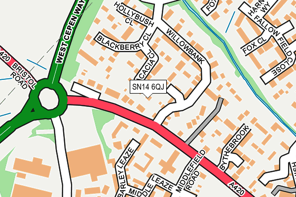 SN14 6QJ map - OS OpenMap – Local (Ordnance Survey)