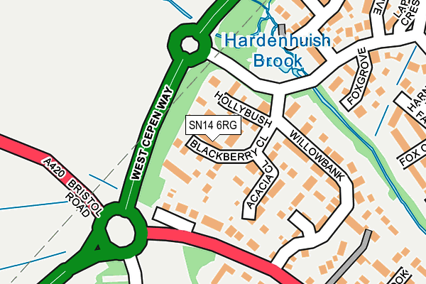 SN14 6RG map - OS OpenMap – Local (Ordnance Survey)