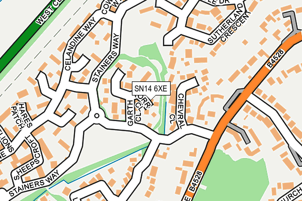 SN14 6XE map - OS OpenMap – Local (Ordnance Survey)