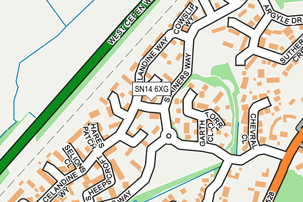 SN14 6XG map - OS OpenMap – Local (Ordnance Survey)
