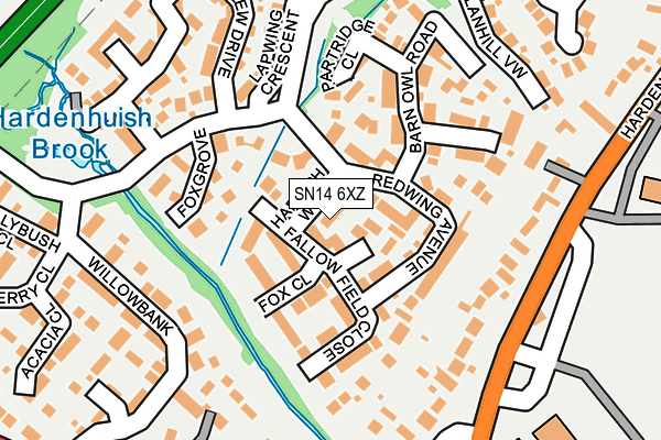 SN14 6XZ map - OS OpenMap – Local (Ordnance Survey)