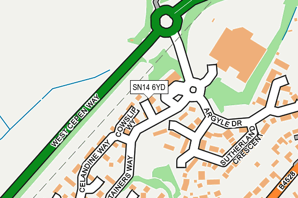 SN14 6YD map - OS OpenMap – Local (Ordnance Survey)