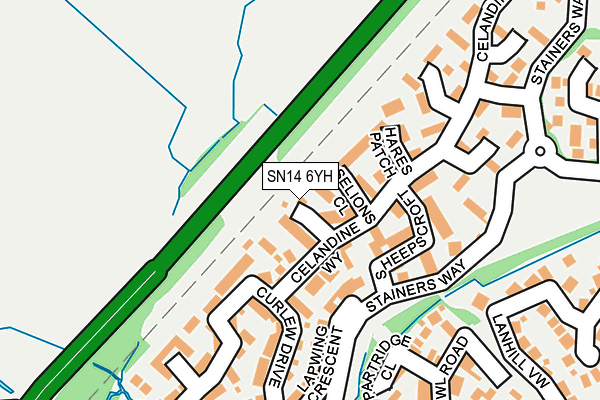 SN14 6YH map - OS OpenMap – Local (Ordnance Survey)