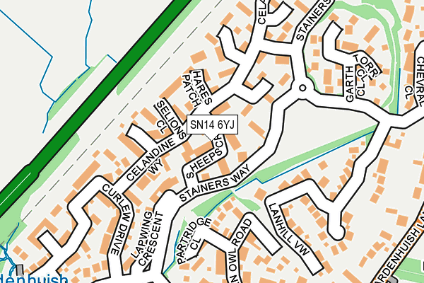 SN14 6YJ map - OS OpenMap – Local (Ordnance Survey)