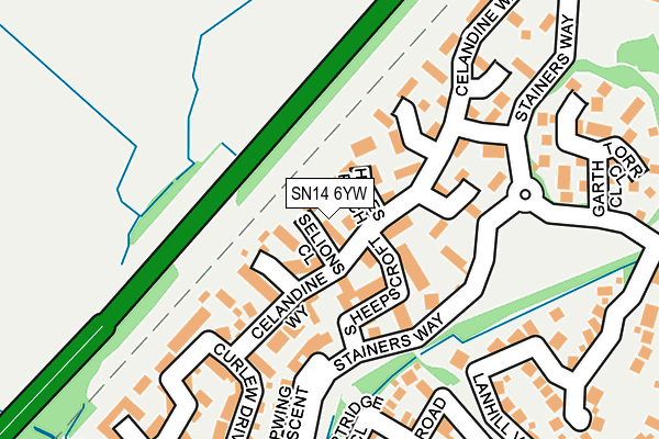 SN14 6YW map - OS OpenMap – Local (Ordnance Survey)
