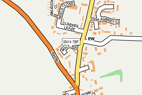 SN14 7BP map - OS OpenMap – Local (Ordnance Survey)