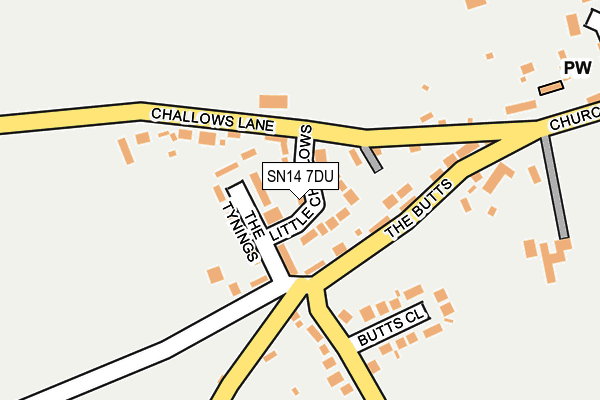 SN14 7DU map - OS OpenMap – Local (Ordnance Survey)