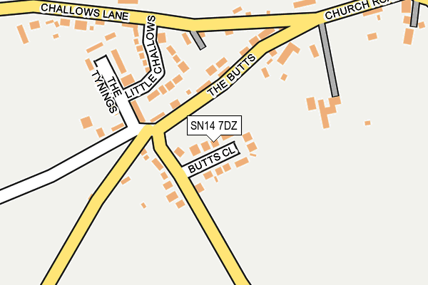 SN14 7DZ map - OS OpenMap – Local (Ordnance Survey)