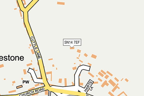 SN14 7EF map - OS OpenMap – Local (Ordnance Survey)