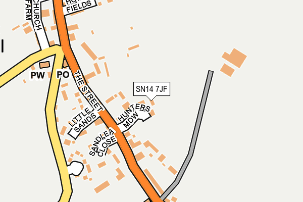 SN14 7JF map - OS OpenMap – Local (Ordnance Survey)