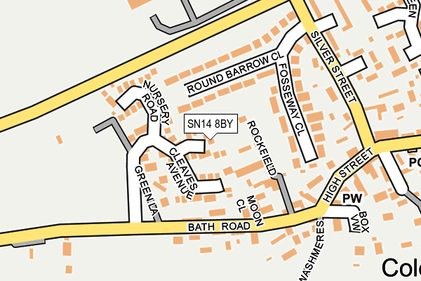 SN14 8BY map - OS OpenMap – Local (Ordnance Survey)