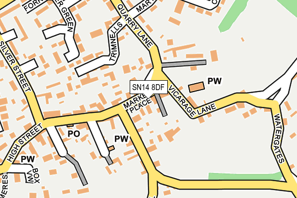 SN14 8DF map - OS OpenMap – Local (Ordnance Survey)