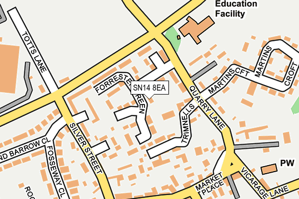 SN14 8EA map - OS OpenMap – Local (Ordnance Survey)