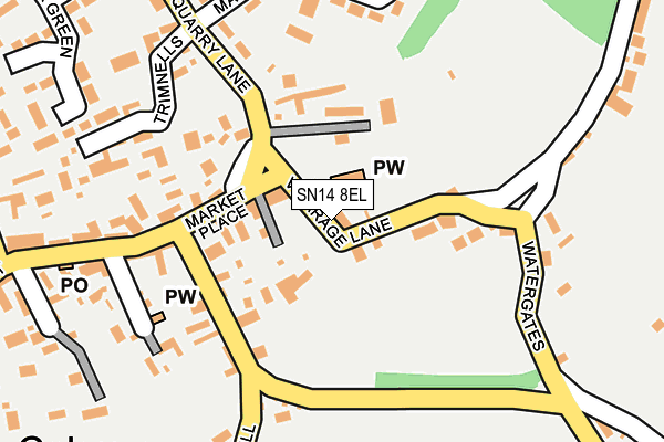 SN14 8EL map - OS OpenMap – Local (Ordnance Survey)
