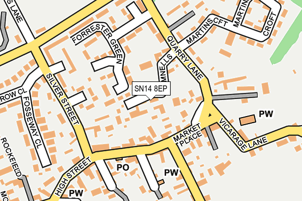 SN14 8EP map - OS OpenMap – Local (Ordnance Survey)