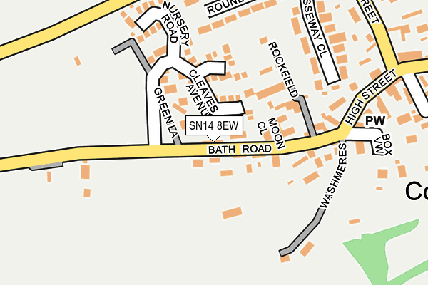 SN14 8EW map - OS OpenMap – Local (Ordnance Survey)