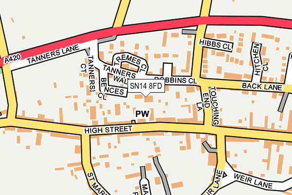 SN14 8FD map - OS OpenMap – Local (Ordnance Survey)