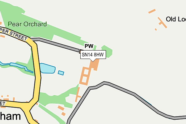 SN14 8HW map - OS OpenMap – Local (Ordnance Survey)