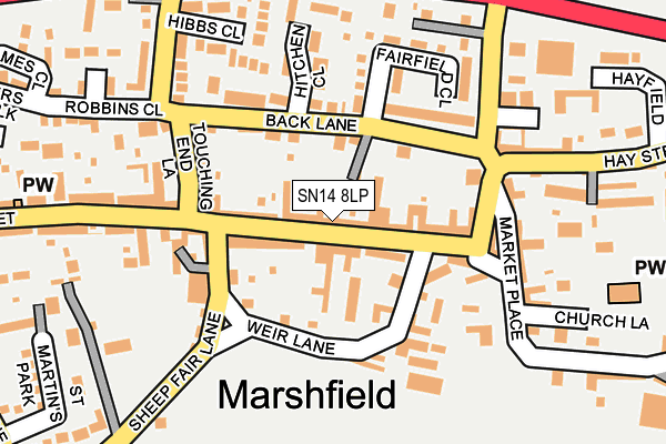 SN14 8LP map - OS OpenMap – Local (Ordnance Survey)