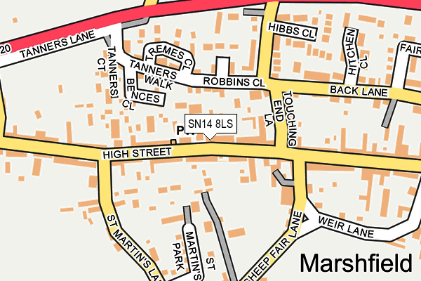 SN14 8LS map - OS OpenMap – Local (Ordnance Survey)